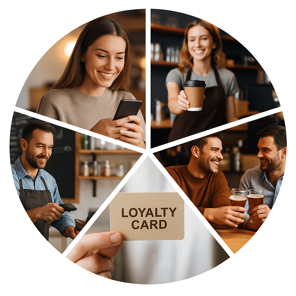 Barista discussing loyalty programme with a regular customer